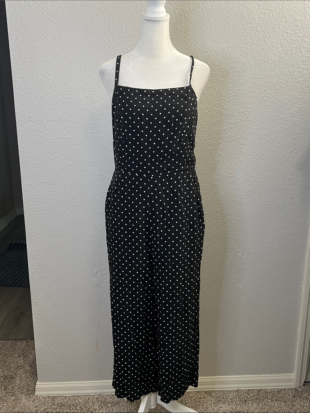 Old Navy Polka Dot Jumpsuit Black/White Size Medium